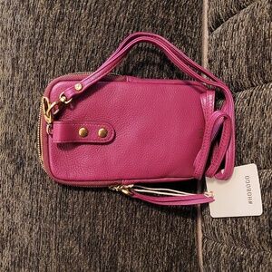 Hobo Deliver leather crossbody bag, Sangria Nwt